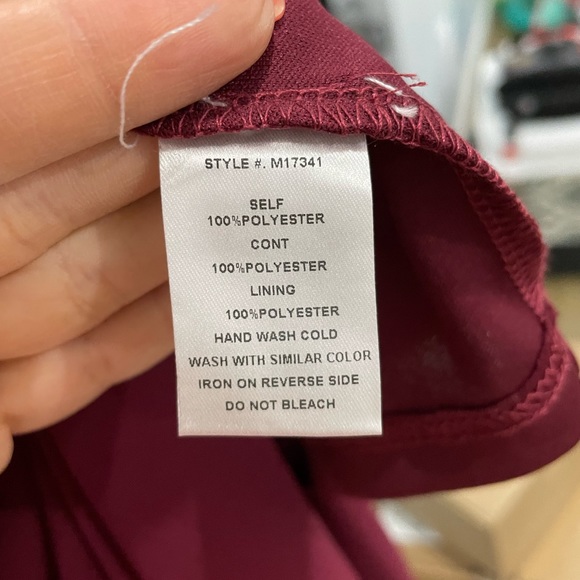 FashionNova lace chiffon burgundy wine maxi dress NWOT never worn size M - Picture 9 of 9